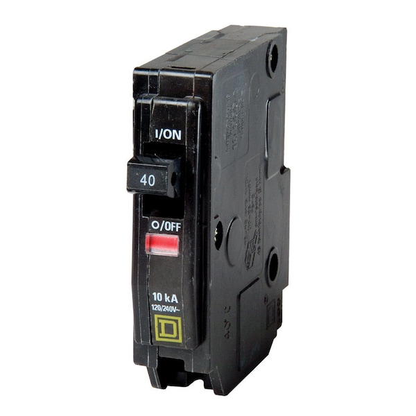 Square D Miniature Circuit Breaker, QO Series, 40A, 1 Pole, 120/240V AC, 10kA at 120/240V AC QO140CP - main